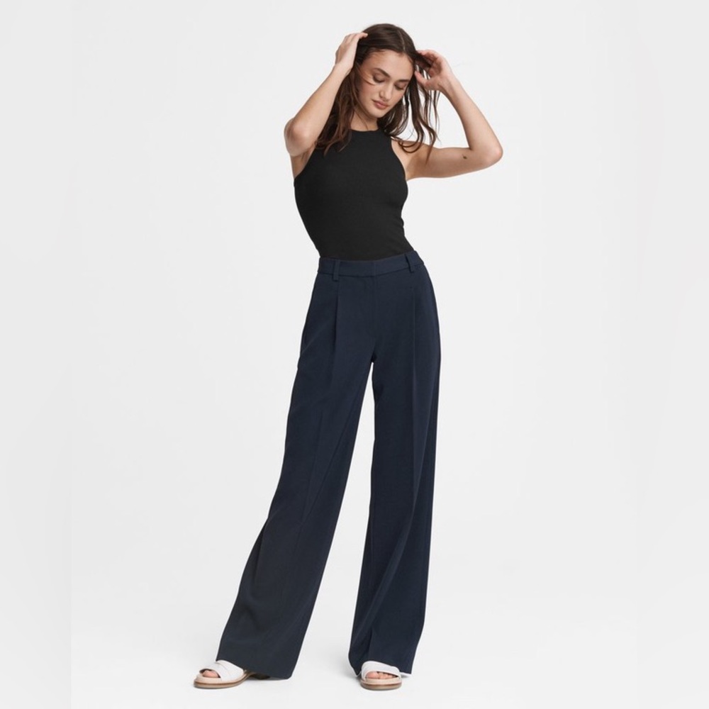 PREMIUM🖤💖RAG & BONE Beautiful Leslie Crepe relaxed wide leg suit pant $425 M